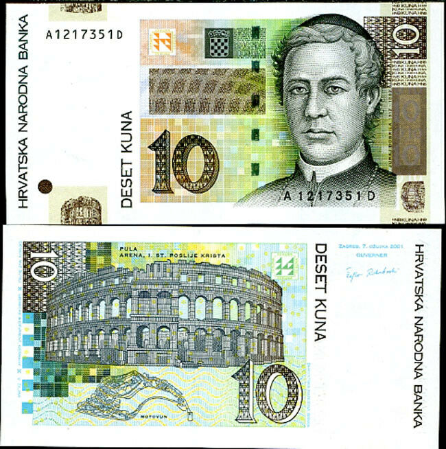 CROATIA 10 KUNA 2001 P 38 UNC
