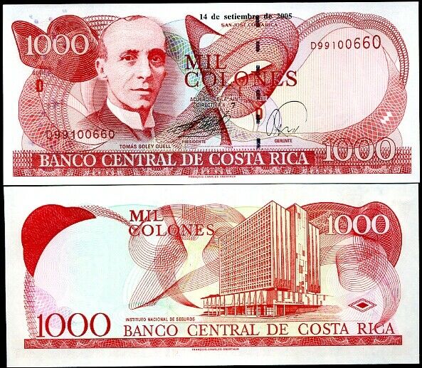 COSTA RICA 1000 COLONES 2005 P 264 UNC