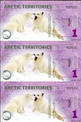 ARCTIC TERRITORIES 1 DOLLARS 2012 SERIES D E F MATCHING SHEET 3 UNC