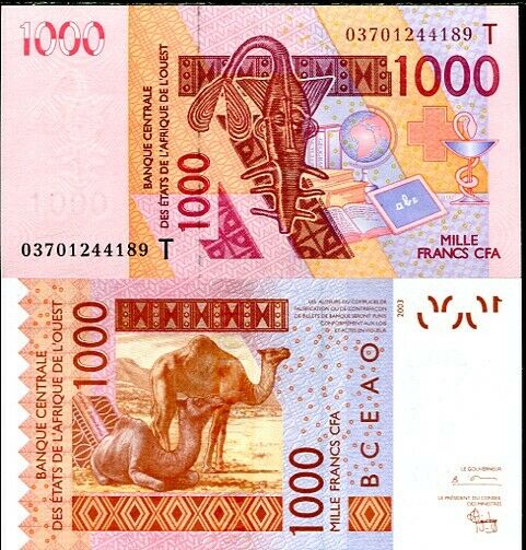 WEST AFRICAN STATE TOGO 1000 FRANCS 2003/2003 P 815 T UNC