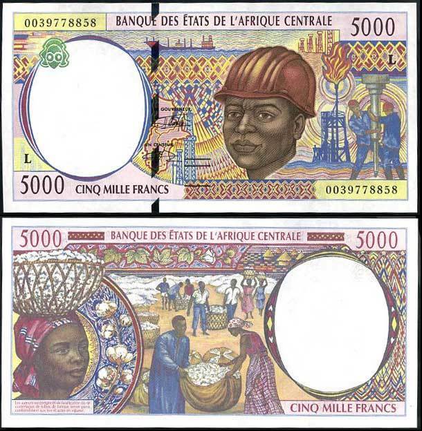 Central African State Gabon 5000 Francs 2000 P 404 Lf UNC