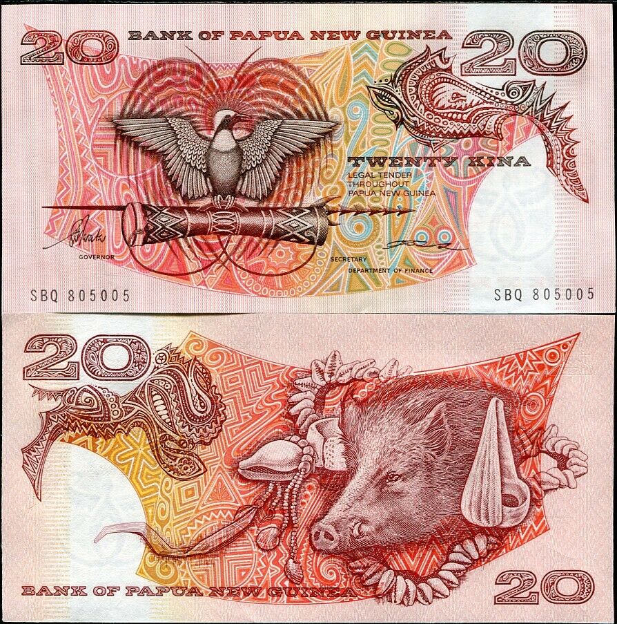 PAPUA NEW GUINEA 20 KINA ND 1995 P 10 b UNC