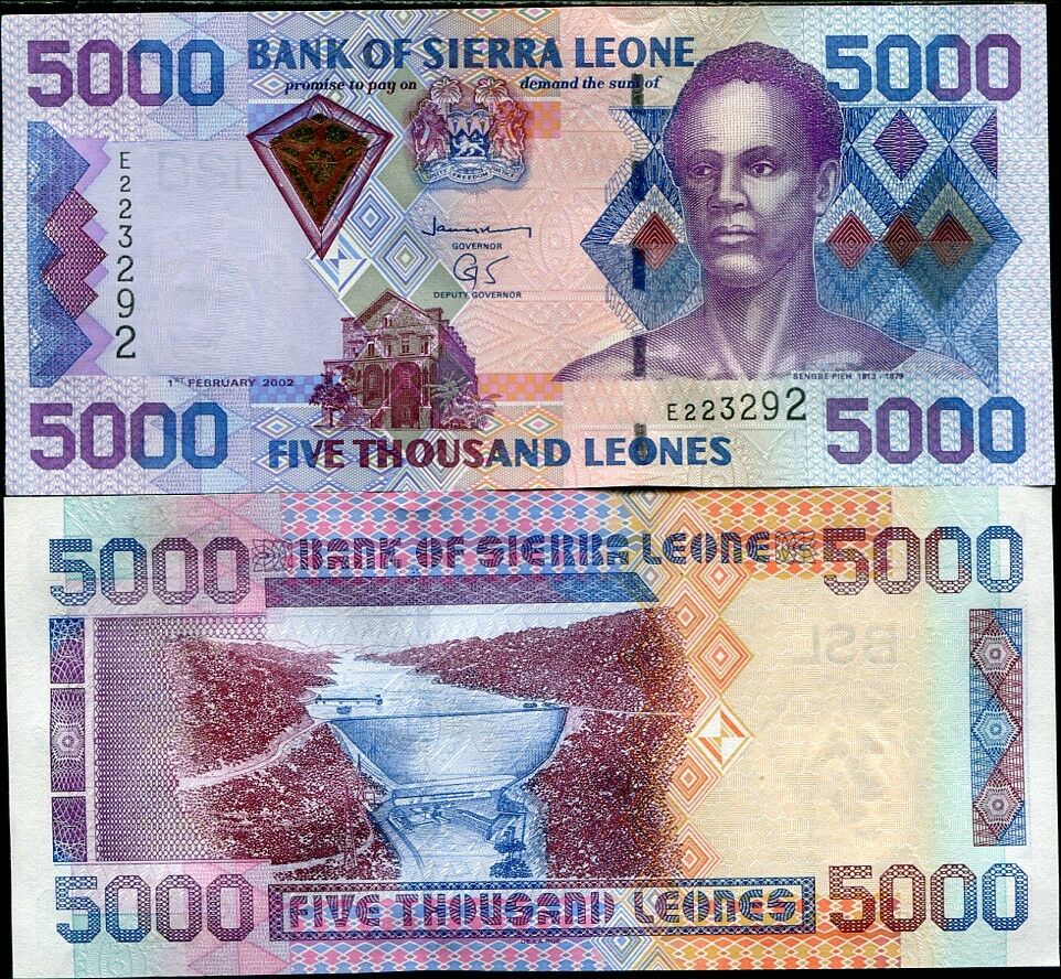 SIERRA LEONE 5000 5,000 LEONES 2002 P 27 UNC