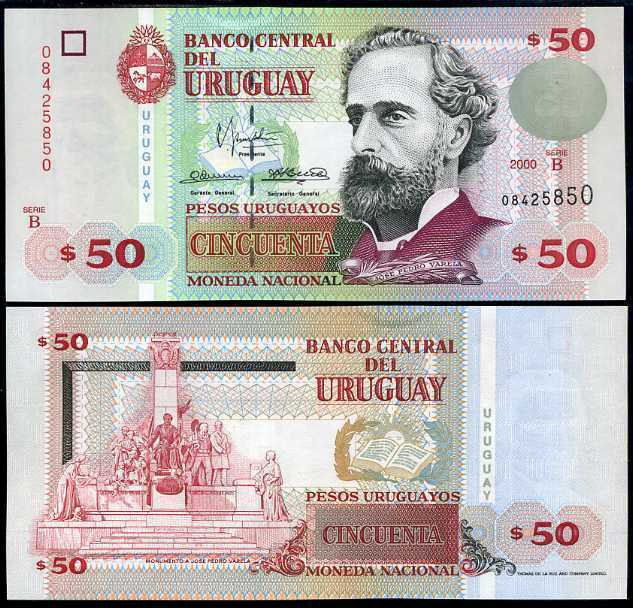 Uruguay 50 Pesos 2000 SERIE B P 75b UNC