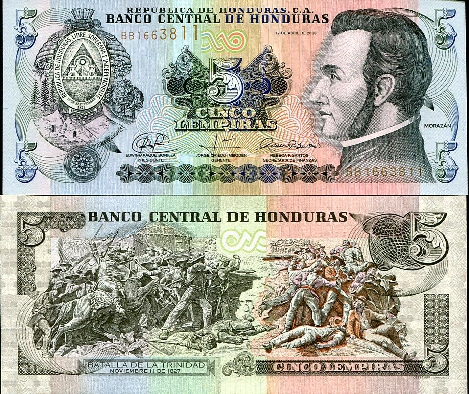 Honduras 5 Lempiras 2008 P 91 b UNC