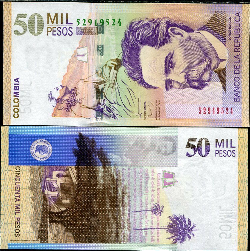 COLOMBIA 50,000 50000 PESOS 2011 P 455 UNC