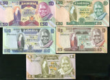 Zambia Set 5 Pcs 2 5 10 20 50 Kwacha ND 1980 P 24 25 26 27 28 UNC