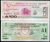 ARGENTINA SET 2 PCS 1 100 AUSTRAL 1991 P S-2711 - S-2715 UNC