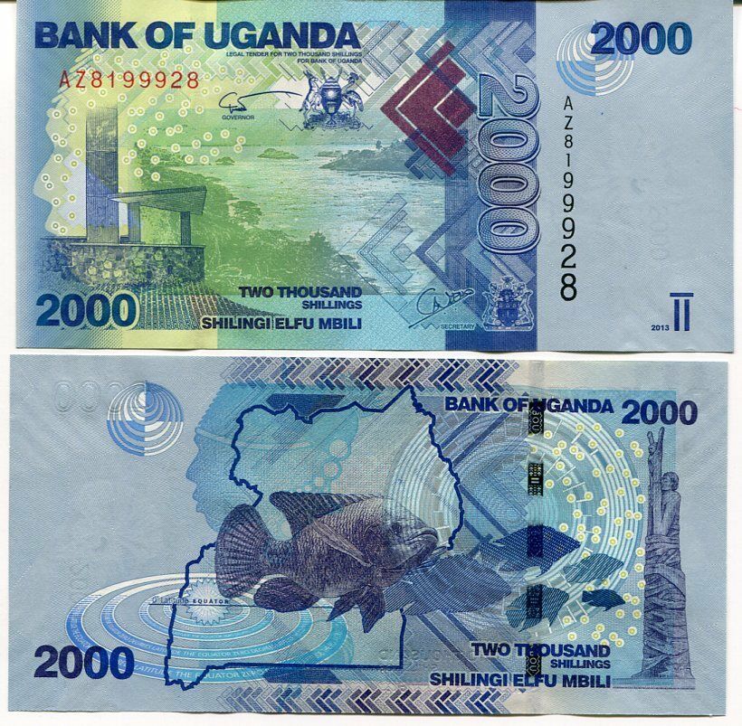 UGANDA 2000 2,000 SHILLINGS 2013 P 50 UNC