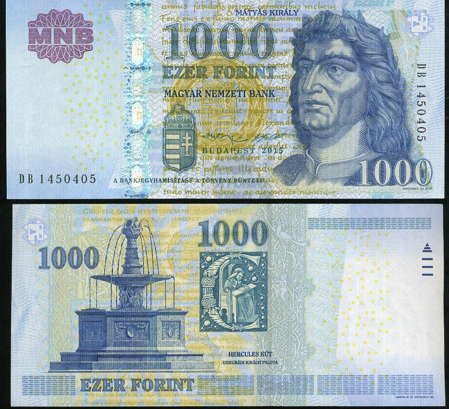 HUNGARY 1000 1,000 FORINT 2015 P 197 UNC