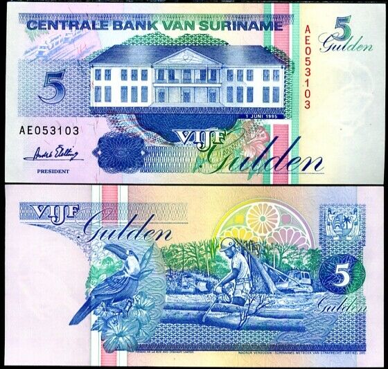 Suriname 5 Gulden 1995 P 136 AUNC