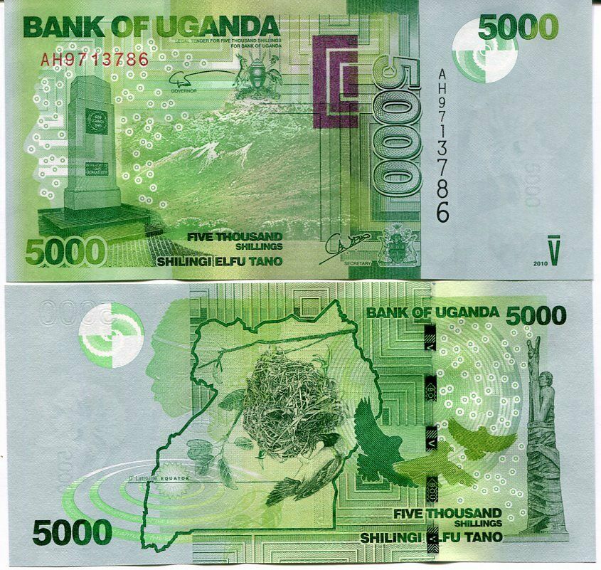 Uganda 5000 Shillings 2010 P 51 UNC