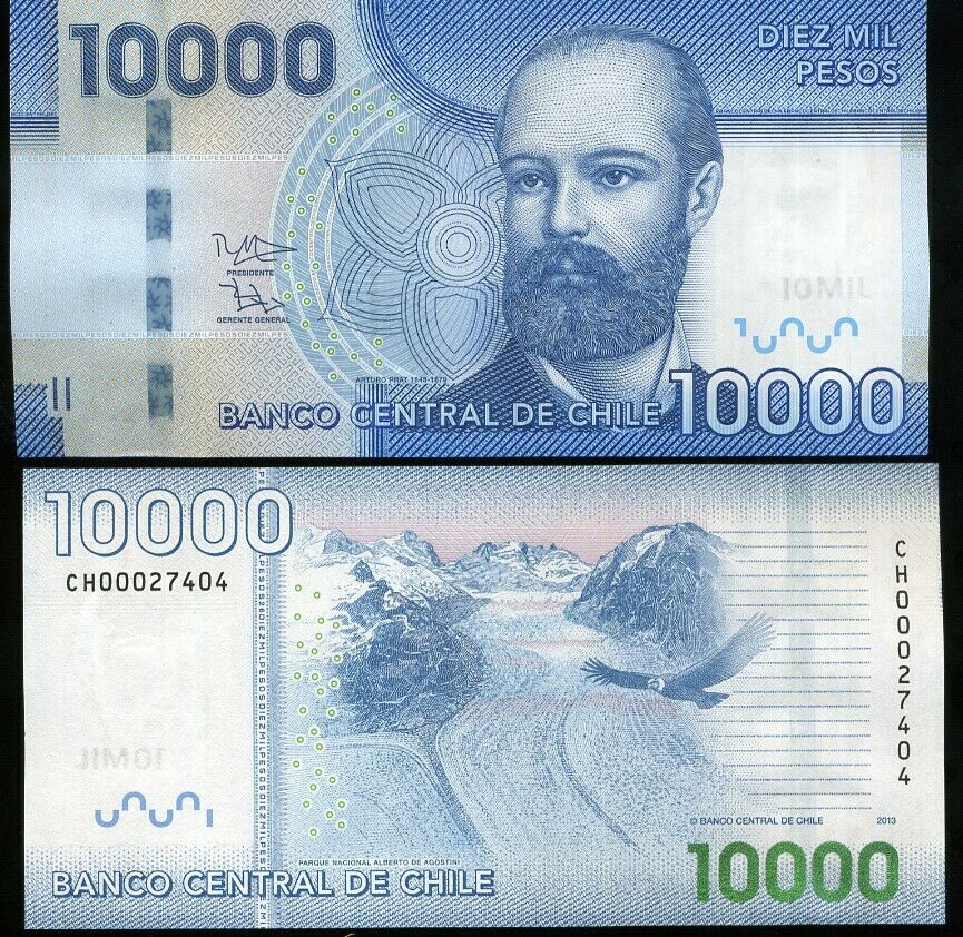 CHILE 10,000 10000 PESOS 2013 P 164 NEW SIGN UNC