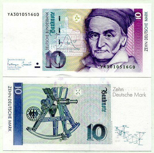 GERMANY 10 MARK 1993 P 38 YA REPLACEMENT UNC