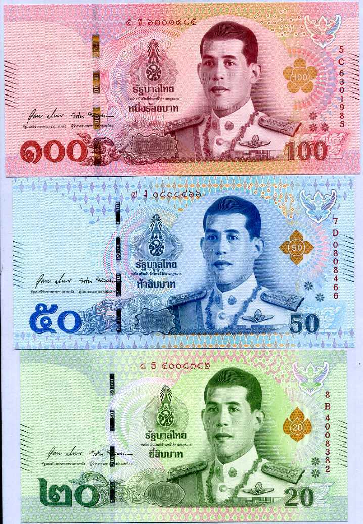 THAILAND SET 3 PCS 20 50 100 BAHT ND 2018 P 135 136 137 UNC 2nd TYPE