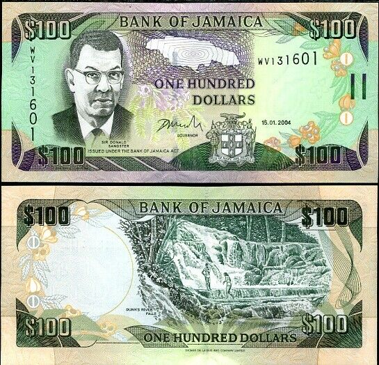 JAMAICA 100 DOLLARS 2004 P 80 TDLR UNC