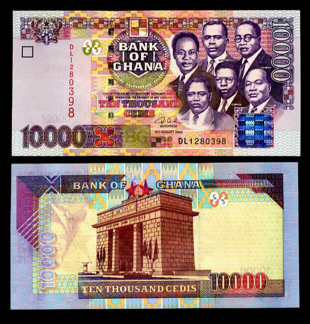 GHANA 10,000 10000 CEDIS 2003 P 35 UNC