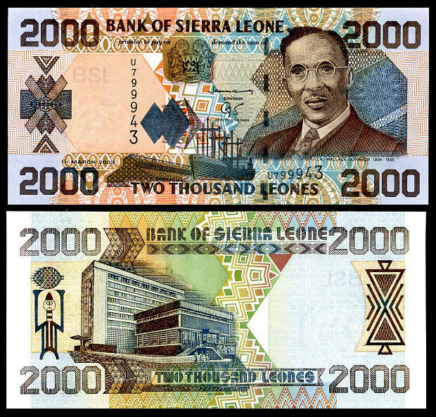 SIERRA LEONE 2000 2,000 LEONES 2003 P 26b UNC