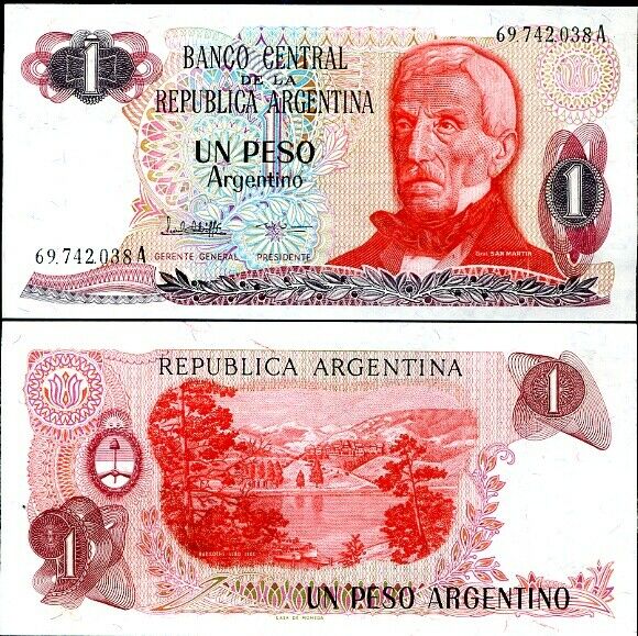 ARGENTINA 1 PESO 1983 P 311 UNC