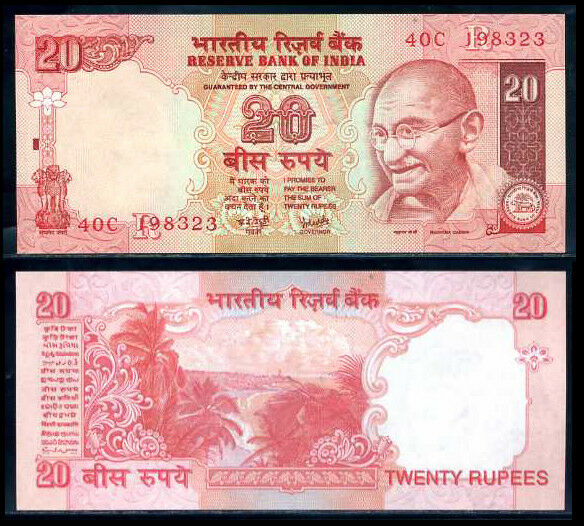 INDIA 20 RUPEES 2002 P 89 Ad UNC