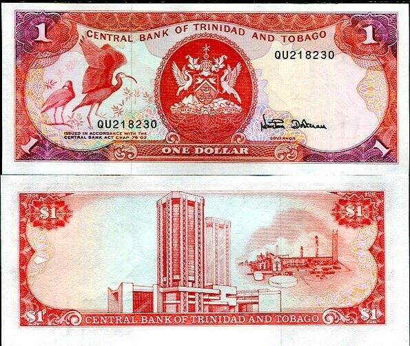 TRINIDAD & TOBAGO 1 DOLLARS ND 1985 P 36 d UNC