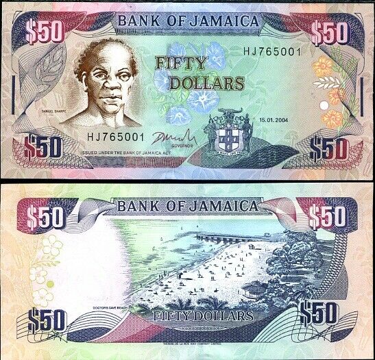 JAMAICA 50 DOLLARS 2004 P 79 e UNC