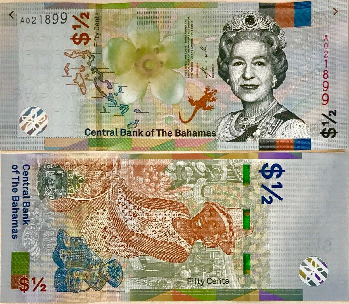Bahamas 1/2 Dollar 2019 P 76Aa AUnc