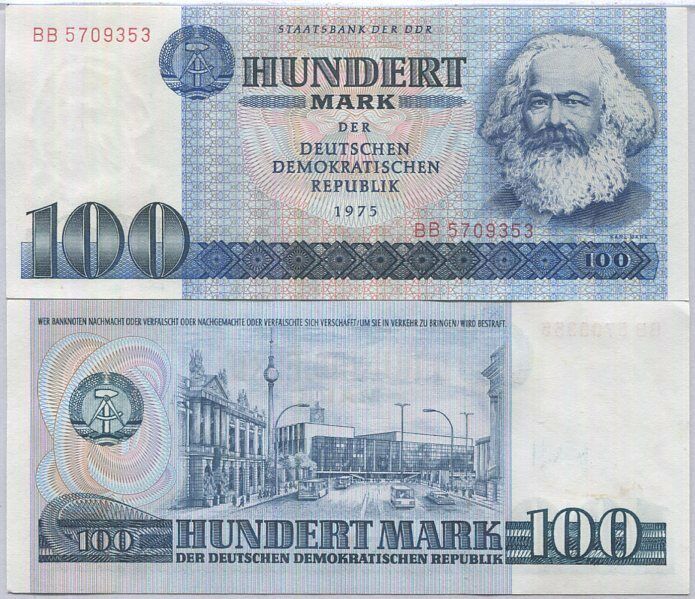 Germany Democratic 100 MARK 1975 P 31 a UNC