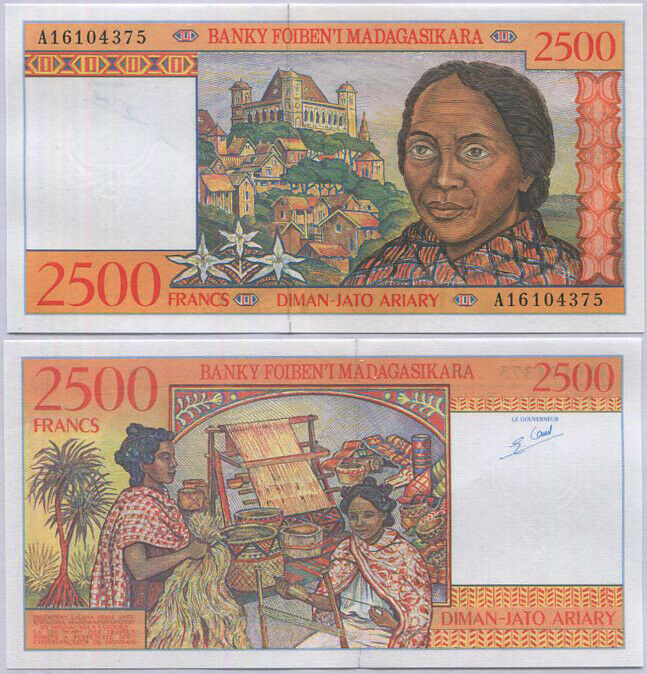 Madagascar 2500 Francs ND 1998 P 81  UNC