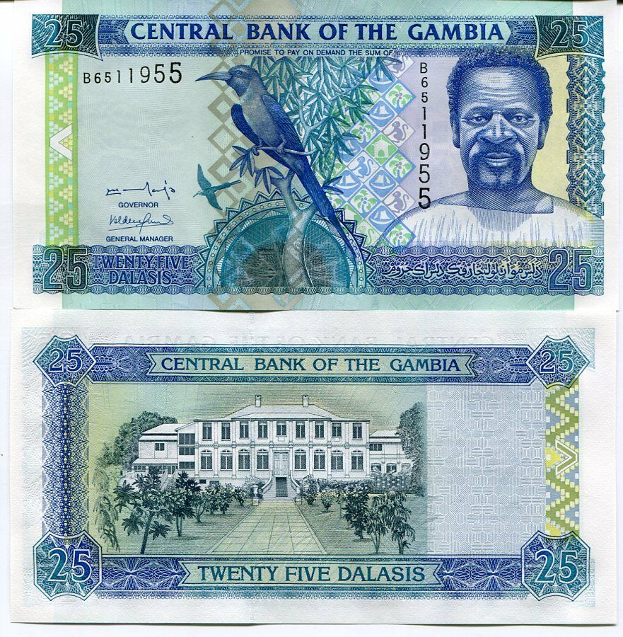 Gambia 25 Dalasis ND 2001 P 22 SIGN 13 UNC