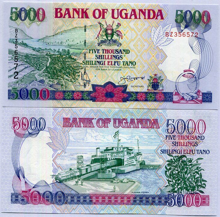 Uganda 5000 Shillings 1998 P 37 UNC