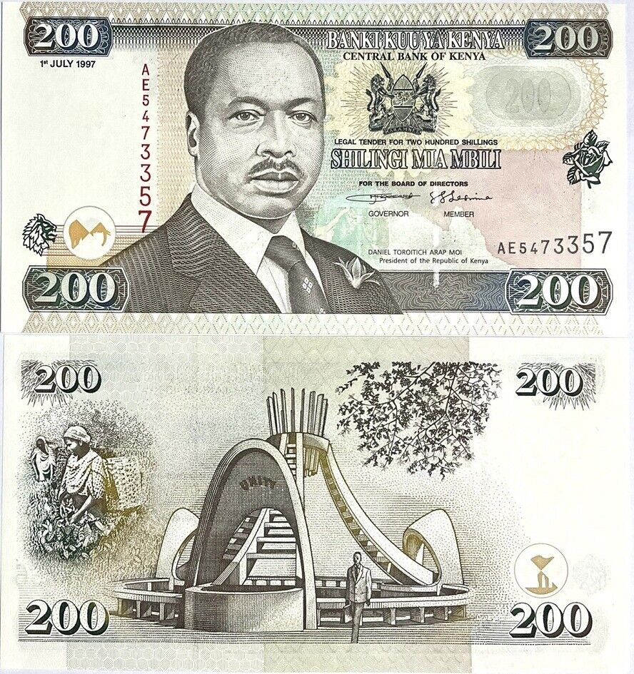 Kenya 200 Shillings 1997 P 38 b UNC