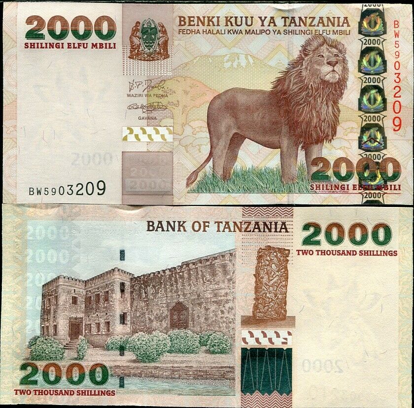 Tanzania 2000 Shillingi ND 2003 P 37 a 1st Signature UNC