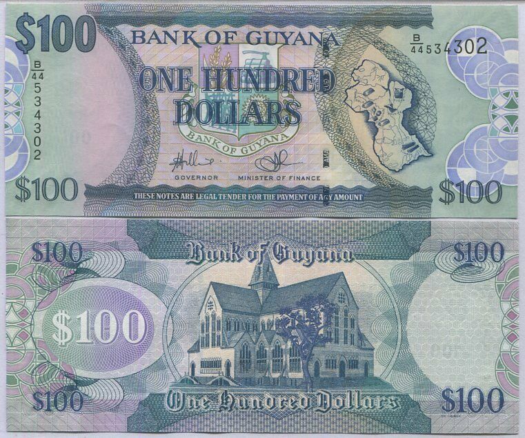 Guyana 100 Dollars ND 2012 P 36 b UNC