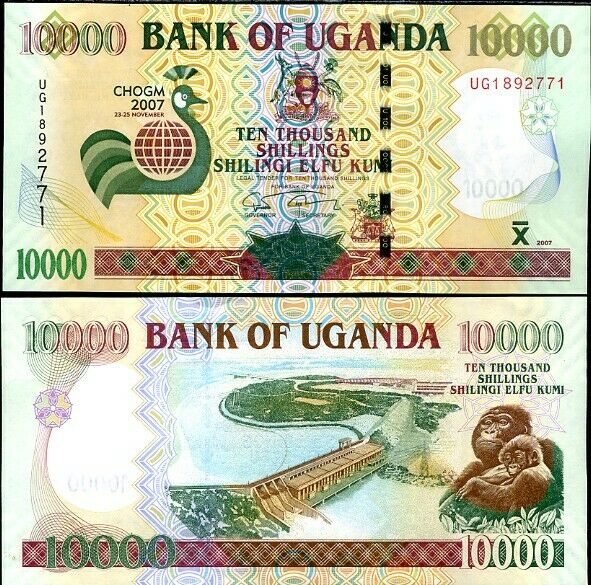 UGANDA 10000 SHILLINGS 2007 P 48 UNC