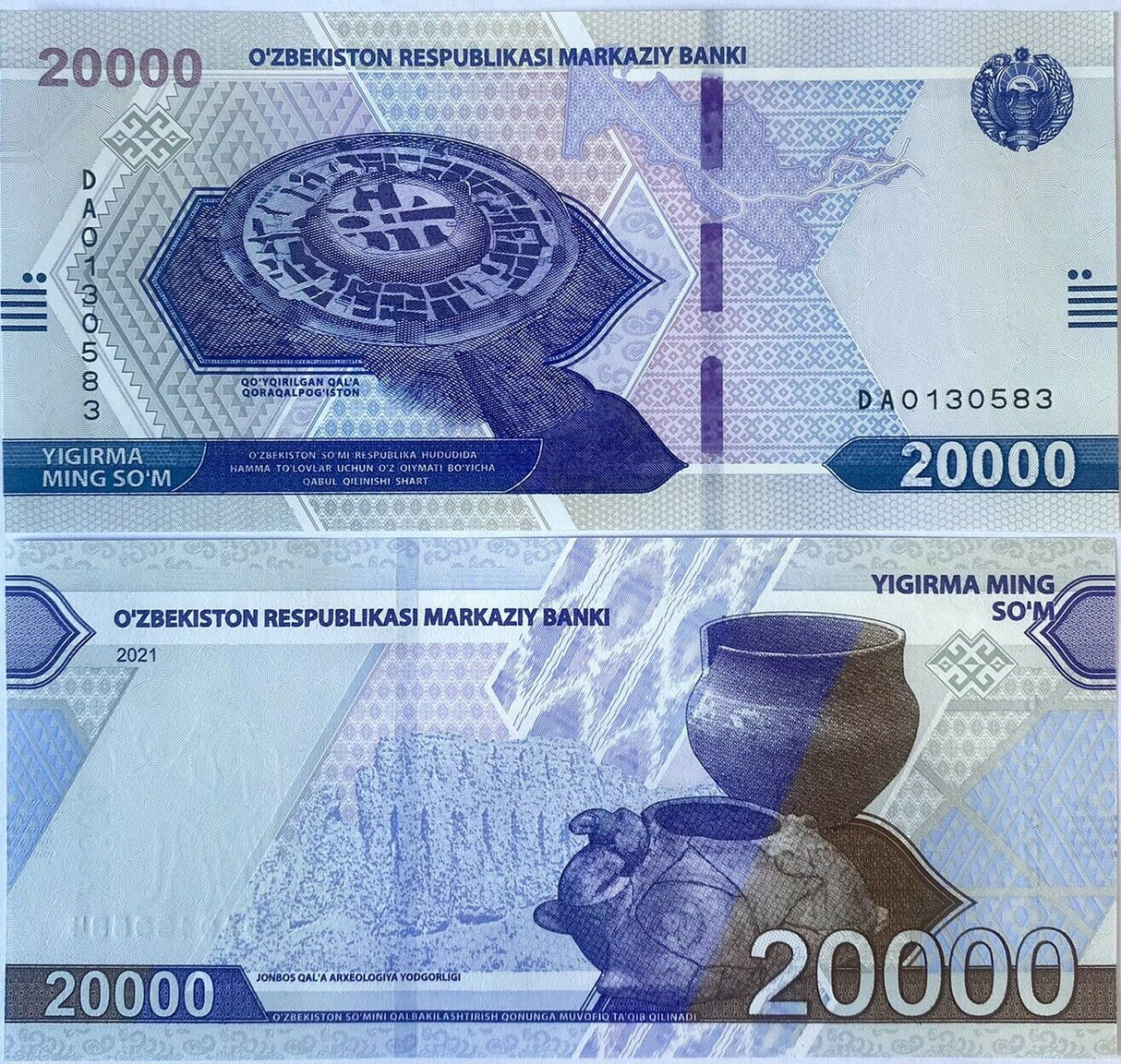 Uzbekistan 20000 Som 2021 P 87 AUnc