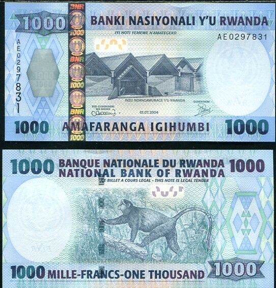 Rwanda 1000 Francs 2004 P 31 UNC