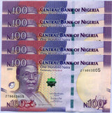 Nigeria 100 Naira 2019/2020 Comm. P 41 UNC LOT 5 PCS