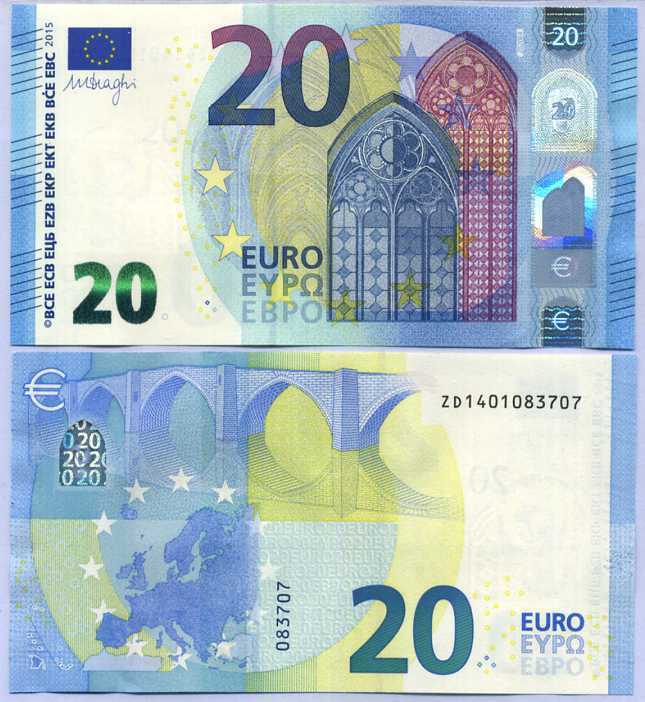 EURO 20 EURO 2015 P 22 ZD UNC