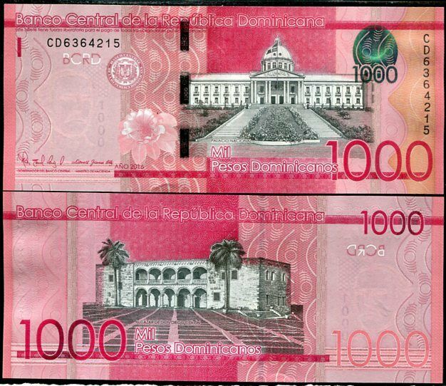 Dominican Republic 1000 Pesos 2016 P 193 UNC