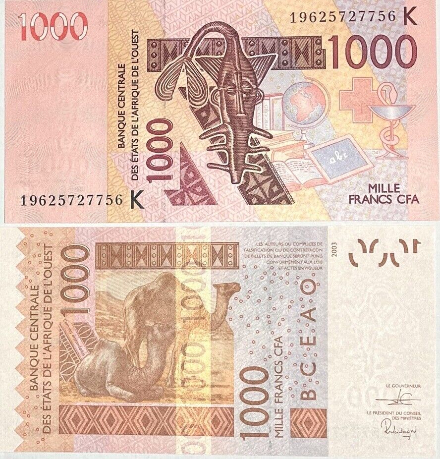 West African States Senegal 1000 Francs 2019 P 715 K UNC