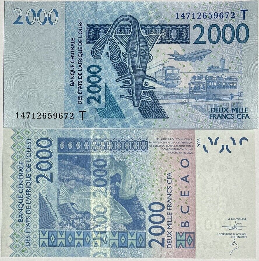 West African States Togo 2000 Francs 2014 P 816 Tn UNC