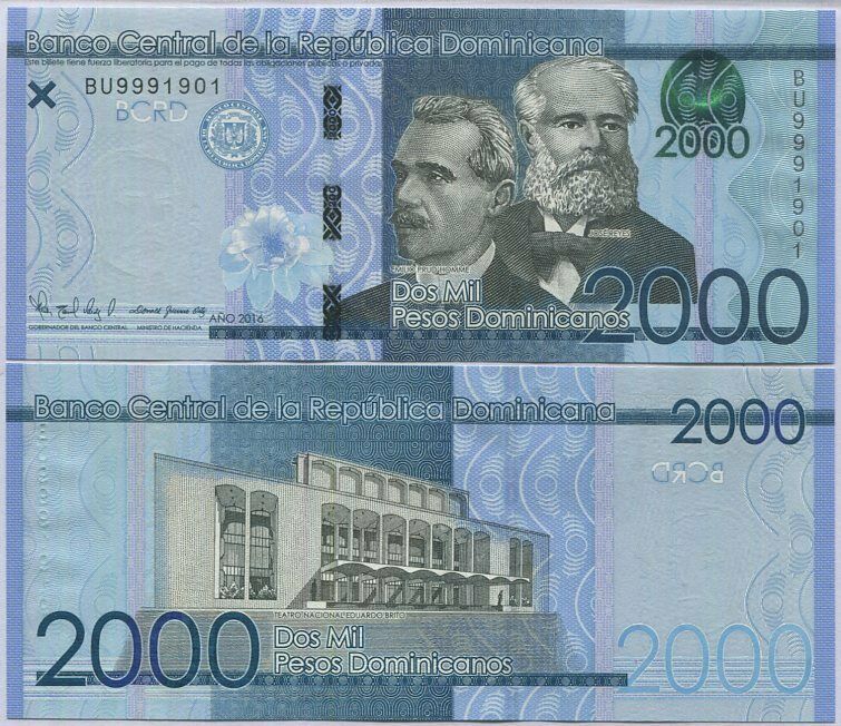 Dominican Republic 2000 Pesos 2016 P 194 UNC