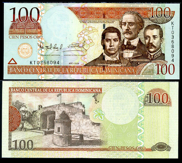 DOMINICAN REPUBLIC 100 PESOS 2004 P 171 UNC