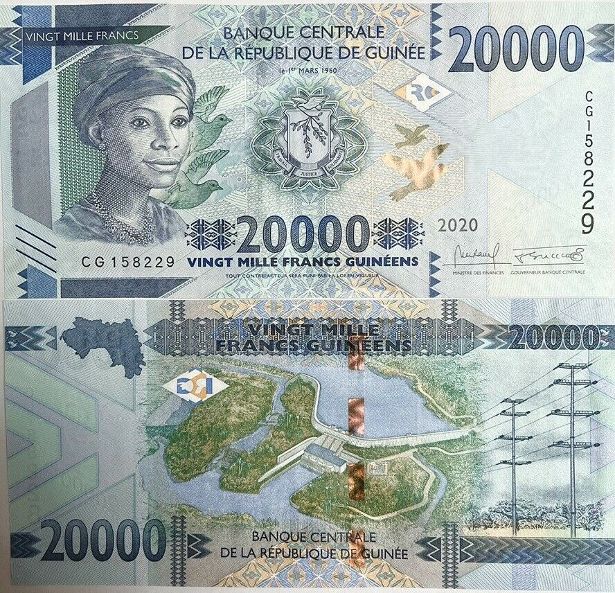 Guinea 20000 Francs 2020 P 50 UNC