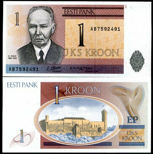 Estonia 1 Kroon 1992 P 69 UNC