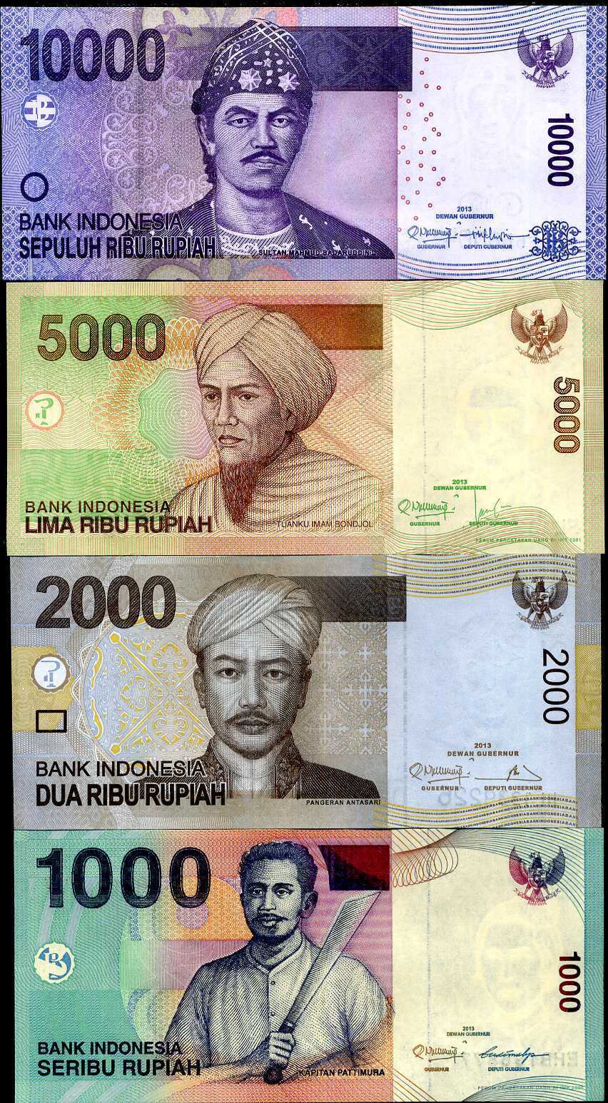 Indonesia Set 4 PCS 1000 2000 5000 10000 Rupiah P 141 142 Random Date UNC