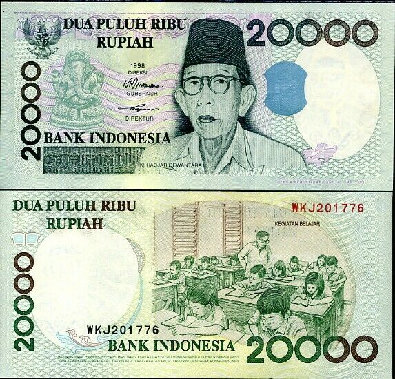 Indonesia 20000 Rupiah 1998/2002 P 138 UNC