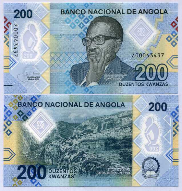 Angola 200 Kwanzas 2020 P 160 Z Replacement Polymer aUNC ABOUT UNC