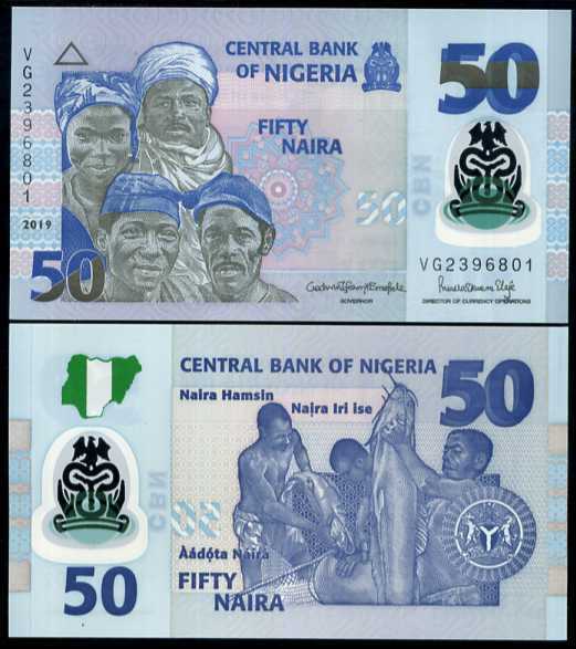 Nigeria 50 Naira 2019 P 40 POLYMER UNC